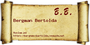 Bergman Bertolda névjegykártya